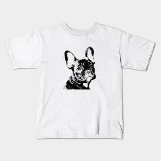 Cute French Bulldog Pen and Ink Art Kids T-Shirt